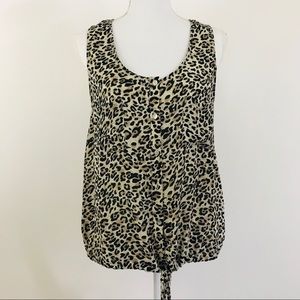 Freebird Top Sleeveless Leopard Print